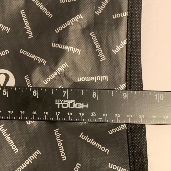Lululemon Reusable Shopping Bag Shopper Logo All Over Print Small Snap Closure - Picture 10 of 11